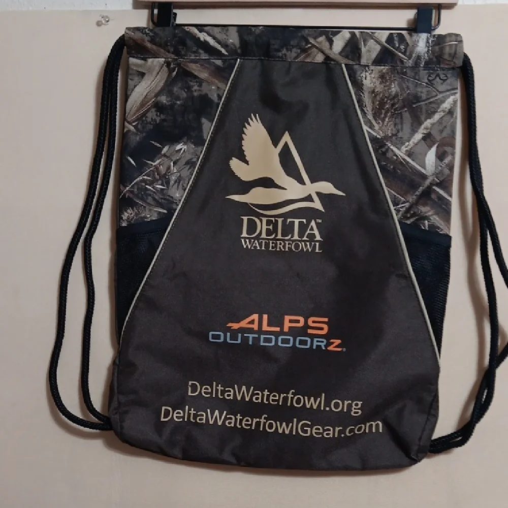 Brown Backpack with Drawstring Closure